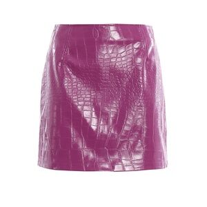 Pinko Croc-Embossed Faux Leather Mini Skirt – Size Small